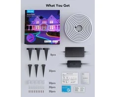Outdoor „Govee“ lauko neoninės šviesos juostelės, 10 m | „Taśma LED“ | „Wi-Fi“, „Bluetooth“, RGBIC