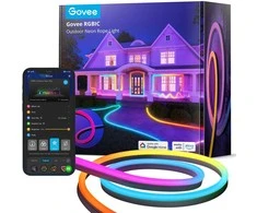 Outdoor „Govee“ lauko neoninės šviesos juostelės, 10 m | „Taśma LED“ | „Wi-Fi“, „Bluetooth“, RGBIC
