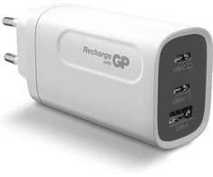 GP Battery GP GaN USB įkroviklis QuickChargeAdapter PD 2xUSB-C ir 1xUSB-A baltas 65W