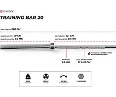 Olimpinis grifas GYMSTICK Training Bar 20kg