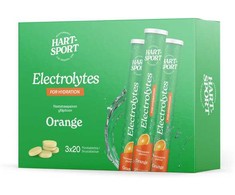 Hart-Sport Electrolytes Poretabletti, appelsiini, 3 x 20 tbl