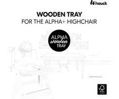 Padėklas Hauck Alpha Wooden Tray Alpha+ Beta+ kėdei, baltas
