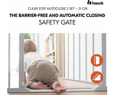 Hauck Clear Step Autoclose 2 -turvaportti, 75 - 80 cm, valkoinen + 21 cm jatkopala