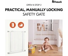 Hauck Open N Stop 2 -turvaportti, 75 - 80 cm, valkoinen