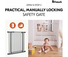Hauck Open N Stop 2 -turvaportti, 75 - 80 cm, tummanharmaa