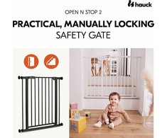 Hauck Open N Stop 2 -turvaportti, 75 - 80 cm, musta