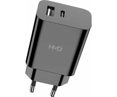 Dėklas Hmd Global HMD dviejų prievadų sieninis įkroviklis 30 W tinklo įkroviklis, juodas