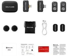 „Hollyland LARK A1“ rinkinys su USB-C imtuvu + „Lightning“ imtuvu + įkrovimo dėklu