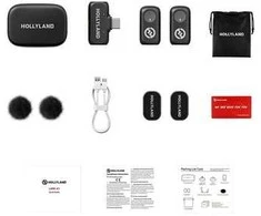 „Hollyland LARK A1 Duo“ su USB-C imtuvu ir įkrovimo dėklu
