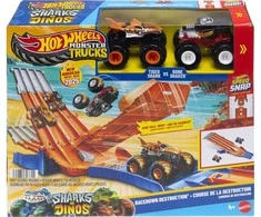 „Hot Wheels“ monstrų sunkvežimio dviejų automobilių griovimo lenktynės