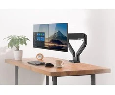 „InLine®“ stalinis laikiklis su keltuvu ir USB 3.0, kilnojamas, dviem ekranams iki 81 cm (32 colių) maks. 9kg
