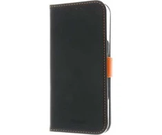 Insmat Exclusive Flip Case piniginės dėklas, Apple iPhone 16 Pro, juoda / oranžinė