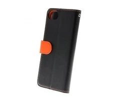 „Insmat Exclusive Flip Case“ piniginės dėklas, skirtas iPhone 6 / 6s / 7/8 / SE juodas / oranžinis