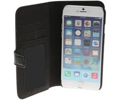 Insmat Flip Case piniginės dėklas, skirtas iPhone 6 / 6s / 7/8 / SE, juodas