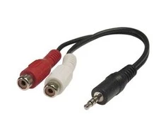 Intos InLine 2 x RCA lizdas - 3,5 mm laidas, 20 cm