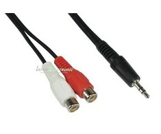 Intos InLine 2 x RCA lizdas - 3,5 mm laidas, 2 m