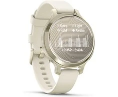 Išmanusis laikrodis Garmin Lily® 2 Active, Pilkšvos aukso spalvos su kreminės spalvos silikoniniu dirželiu