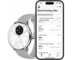 Išmanusis laikrodis Withings Scanwatch 2, 38 mm, Sidabrinės spalvos korpusas su baltos spalvos dirželiu