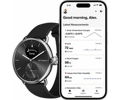 Išmanusis laikrodis Withings Scanwatch 2, 38 mm, Sidabrinės spalvos korpusas su juodos spalvos dirželiu