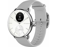 Išmanusis laikrodis Withings Scanwatch 2, 38 mm, Sidabrinės spalvos korpusas su baltos spalvos dirželiu
