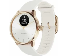 Išmanusis laikrodis Withings Scanwatch Light, 37 mm, Rožinio aukso spalvos korpusas su baltos spalvos dirželiu