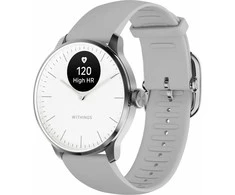 Išmanusis laikrodis Withings Scanwatch Light, 37 mm, Sidabro spalvos korpusas su pilkos spalvos dirželiu