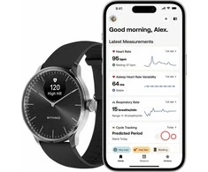 Išmanusis laikrodis Withings Scanwatch Light 37mm, Sidabrinės spalvos korpusas su juodos spalvos dirželiu