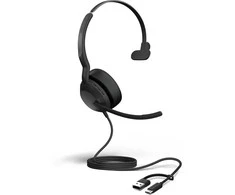 Ausinės - Jabra Evolve2 50 MS Mono ausinės (laidinės, triukšmo slopinimas, dviguba jungtis)