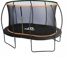 KARHU Blackline Oval -trampoliini, 366 x 240 cm + suojaverkko