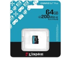Atminties kortelė KINGSTON 64 GB Micro SDXC CANVAS GO! PLUS GEN4 200R A2 U3 be adapterio