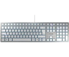 Klaviatūra CHERRY KC 6000 SLIM - PAN-NORDIC Sidabrinis Baltas