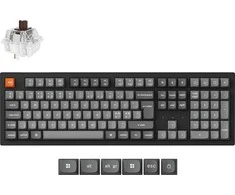 Klaviatūra Keychron K10 Max, su laidu &amp; Wireless, USB + RF belaidė + Bluetooth, Mechaninė, QWERTY, RGB LED, Juodas