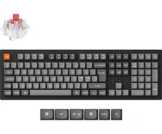 Klaviatūra Keychron K10 Max, su laidu &amp; Wireless, USB + RF belaidė + Bluetooth, Mechaninė, QWERTY, RGB LED, Juodas