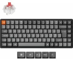 Klaviatūra Keychron K2 Max, su laidu &amp; Wireless, USB + RF belaidė + Bluetooth, Mechaninė, QWERTY, RGB LED, Juodas, Pilkas