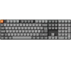 Klaviatūra Keychron K5 Max, Full-size (100%), su laidu &amp; Wireless, USB + RF belaidė + Bluetooth, Mechaninė, RGB LED, Juodas, Pilkas