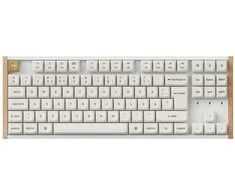Klaviatūra Keychron K8 HE SE 80 % pelinäppäimistö, valkoinen/puu