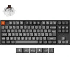 Klaviatūra Keychron K8 Max, su laidu &amp; Wireless, USB + RF belaidė + Bluetooth, Mechaninė, QWERTY, RGB LED, Juodas