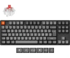Klaviatūra Keychron K8 Max, su laidu &amp; Wireless, USB + RF belaidė + Bluetooth, Mechaninė, QWERTY, RGB LED, Juodas