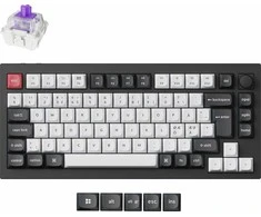 Klaviatūra Keychron Q1 HE, su laidu &amp; Wireless, USB + RF belaidė + Bluetooth, Magnetic-mechaninė key switch, QWERTY, RGB LED, Juodas, Pilkas