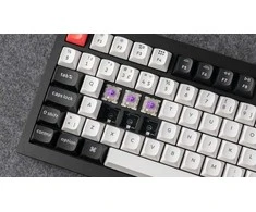 Klaviatūra Keychron Q1 HE, su laidu &amp; Wireless, USB + RF belaidė + Bluetooth, Magnetic-mechaninė key switch, QWERTY, RGB LED, Juodas, Pilkas