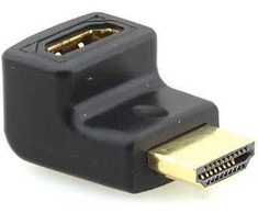 Kramer HDMI - HDMI (naaras - uros) -kulmaliitin, musta