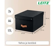 Leitz Puro šiukšliadėžės su dangčiais, vidutinės, 17 l, 2 vnt. pakuotė. Rūšiuoti