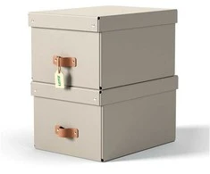Leitz Leitz Puro Storage Box with lid, medium, 17L, 100% recycled card, pack of 2, Pilkas, Cardboard, 17 L, 270 mm, 370 mm, 200 mm