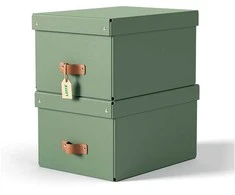 Leitz Leitz Puro Storage Box with lid, medium, 17L, 100% recycled card, pack of 2, Žalias, Cardboard, 17 L, 270 mm, 370 mm, 200 mm