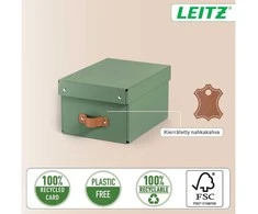 Leitz Puro laikymo dėžė su dangteliu, maža, 7 l, 2 vnt. pakuotėje. Žalias kartonas, 7 l, 200 mm, 280 mm, 150 mm.