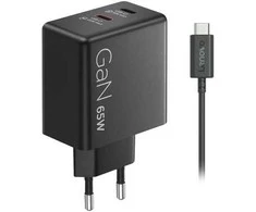 „Lenovo“ dvigubas USB-C 65 W GaN įkroviklis – ES | USB-C | Įkroviklis