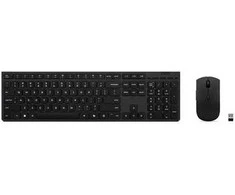 Klaviatūra Lenovo 4X31R64345, viso dydžio (100 %), belaidis, RF belaidė + „Bluetooth“, žirklinis mygtukinis jungiklis, juodas, su pele