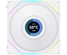 Lian Li UNI FAN TL LCD serijos ventiliatorius, 3 vnt. pakuotėje su valdikliu – 120 mm, baltas