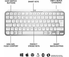„Logitech MX Keys“ mini klaviatūra, pilka