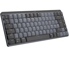„Logitech MX Compact“ mechaninė belaidė klaviatūra su apšvietimu – Šiaurės šalių klaviatūra su „Clicky Switch“.